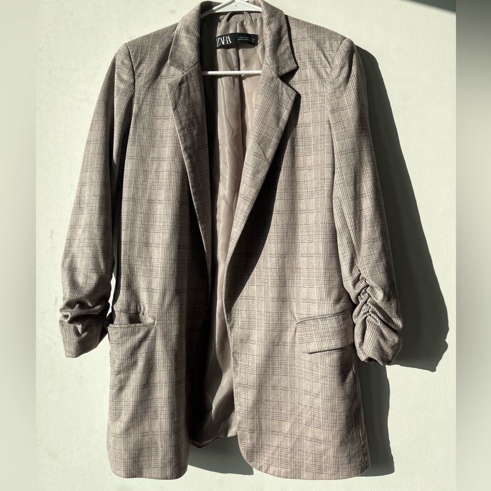 Gray plaid Zara blazer